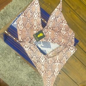 SKATIE SWIM LACEY TOP & MELLY BOTTOM in Sequoia print. NWT open to Trade too